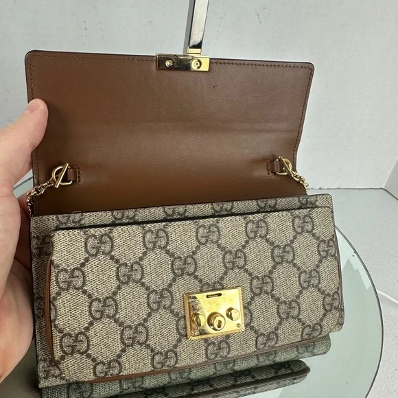 Gucci Padlock GG Supreme Monogram Chain Wallet WOC / Shoulder / Crossbody Bag - Picture 11 of 16